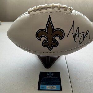 DREW BREES SIGNED NEW ORLEANS SAINTS LOGO AUTOGRAPHED FOOTBALL W/HOLO COA - 654